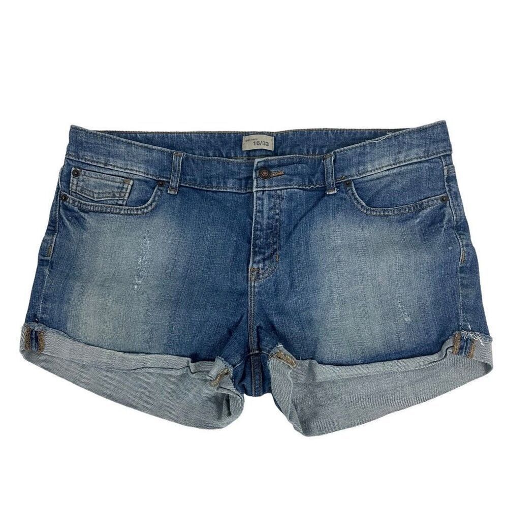 Gap Women's Denim Cuffed Shorts Distressed 16/33 Jorts